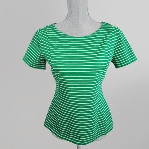 Banana Republic Green White Stripe Crew Neck Top 6